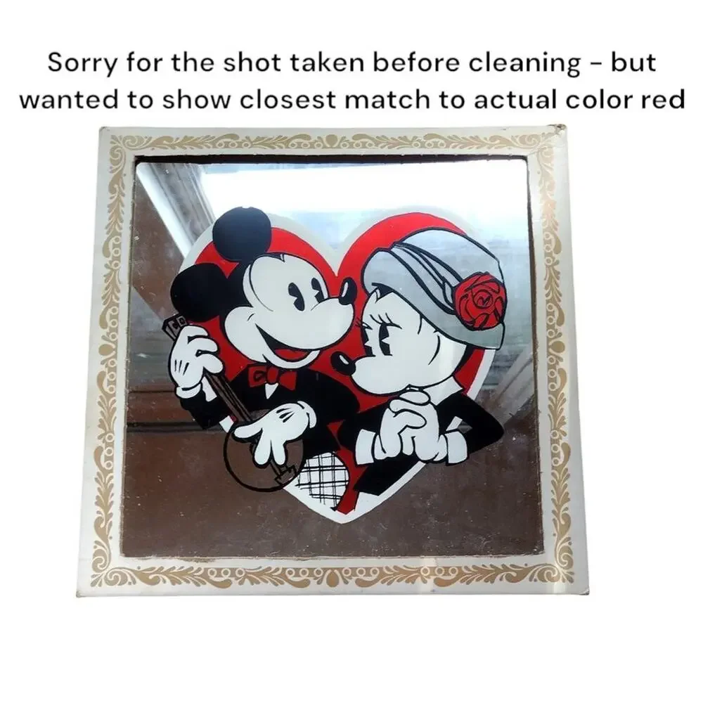 Vintage Carnival Prize Mirror 1920's Style Mickey and Minnie